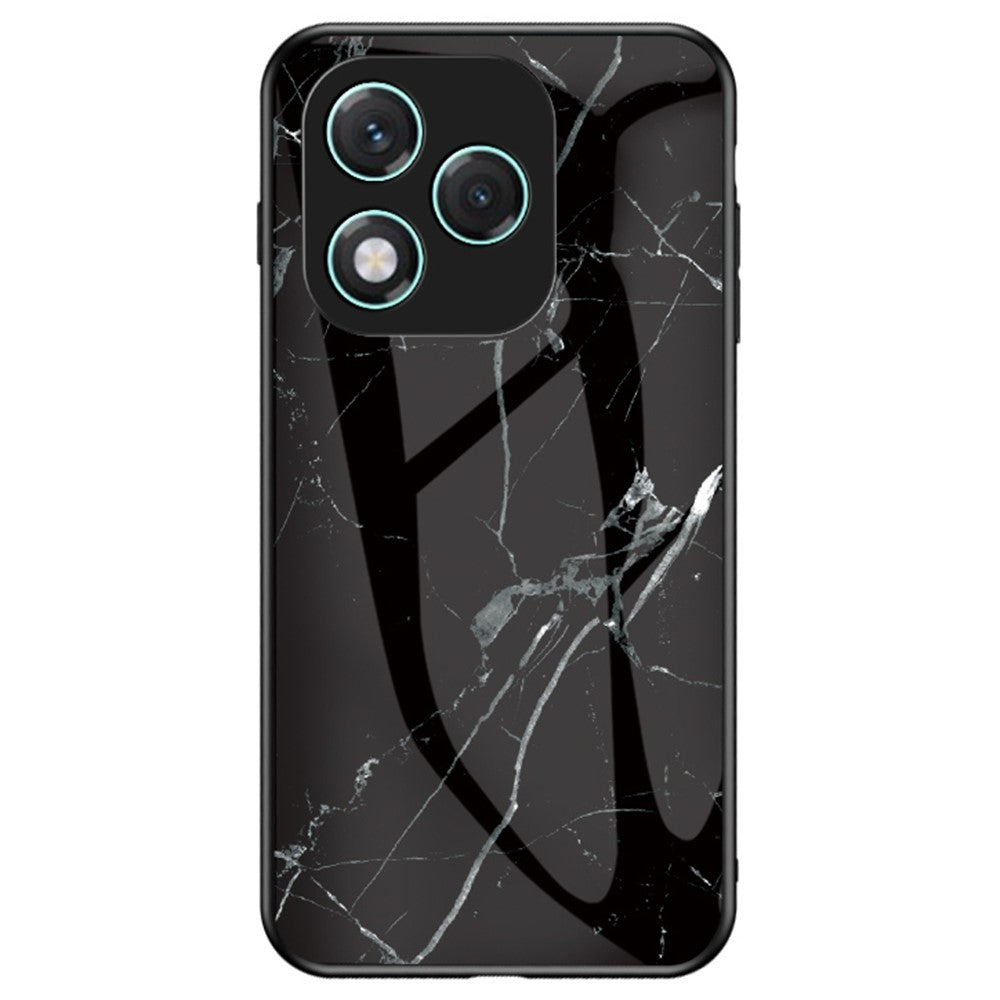 For Honor 400 Lite 5G Case Marble Pattern Tempered Glass + PC + TPU Protective Phone Cover