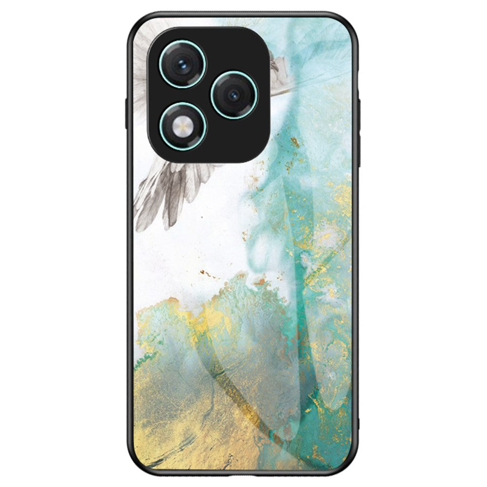 For Honor 400 Lite 5G Case Marble Pattern Tempered Glass + PC + TPU Protective Phone Cover