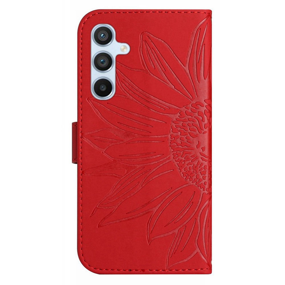 Galaxy A17 5G/4G / A26 5G Wallet-Hülle – Sonnenblume aufgedruckt, mit Ständer & Riemen