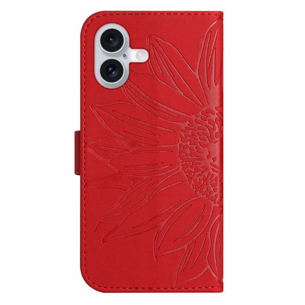 iPhone 17 Wallet-Hülle – Sonnenblume aufgedruckt, mit Ständer & Riemen