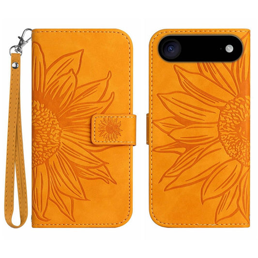 iPhone Air Wallet-Hülle – Sonnenblume aufgedruckt, mit Ständer & Riemen