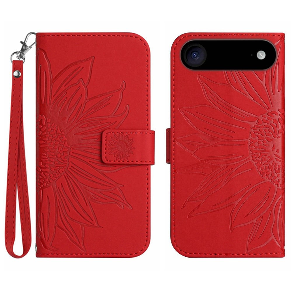 iPhone Air Wallet-Hülle – Sonnenblume aufgedruckt, mit Ständer & Riemen