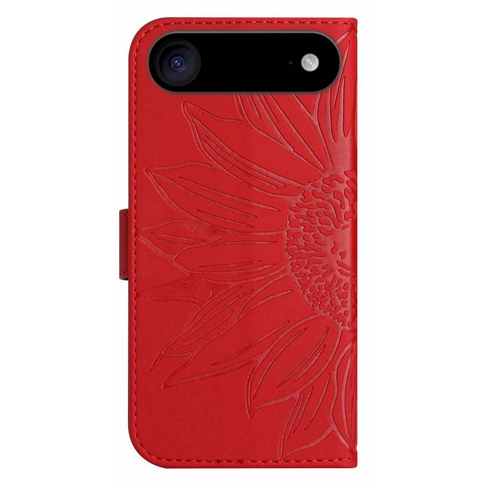 iPhone Air Wallet-Hülle – Sonnenblume aufgedruckt, mit Ständer & Riemen