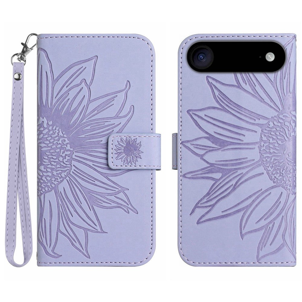 iPhone Air Wallet-Hülle – Sonnenblume aufgedruckt, mit Ständer & Riemen