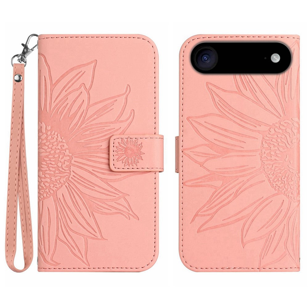iPhone Air Wallet-Hülle – Sonnenblume aufgedruckt, mit Ständer & Riemen