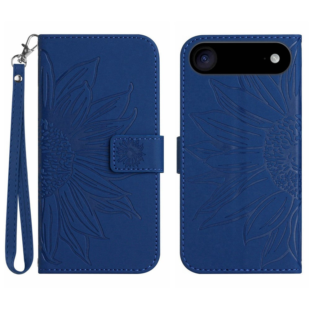 iPhone Air Wallet-Hülle – Sonnenblume aufgedruckt, mit Ständer & Riemen