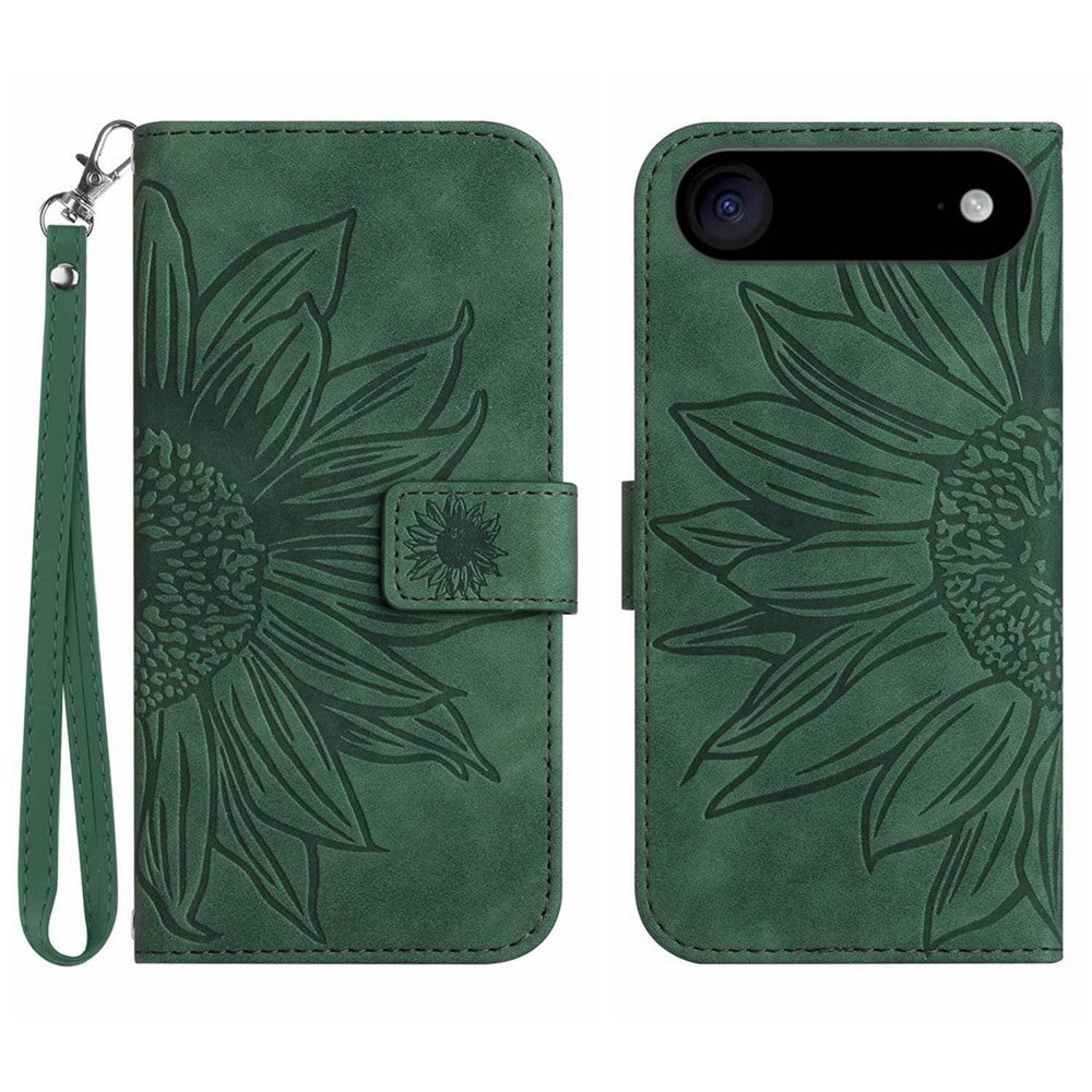 iPhone Air Wallet-Hülle – Sonnenblume aufgedruckt, mit Ständer & Riemen