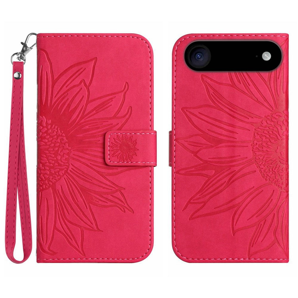 iPhone Air Wallet-Hülle – Sonnenblume aufgedruckt, mit Ständer & Riemen
