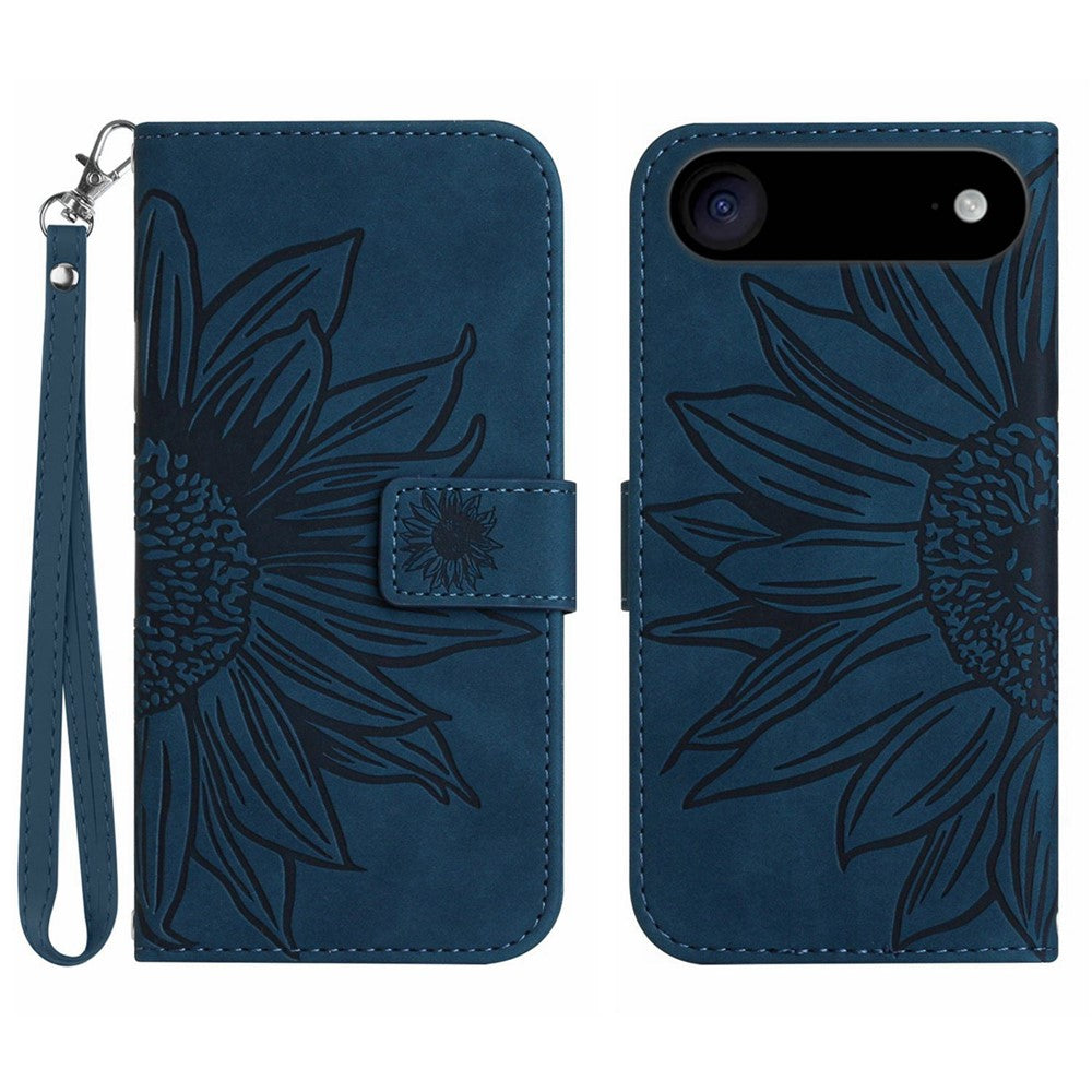 iPhone Air Wallet-Hülle – Sonnenblume aufgedruckt, mit Ständer & Riemen