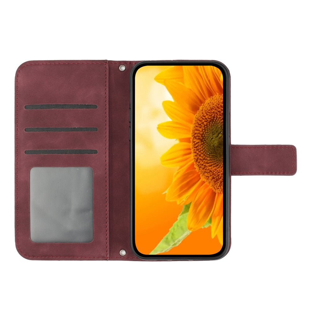 For Honor 400 5G (Global) Case Sunflower Imprint Leather Wallet Phone Cover with Wrist Strap