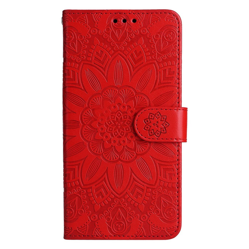 For Xiaomi 12T 5G / Redmi K50 Ultra 5G / 12T Pro 5G PU Leather Sunflower Imprinted Stand Phone Case Magnetic Closure Cover with Hand Strap