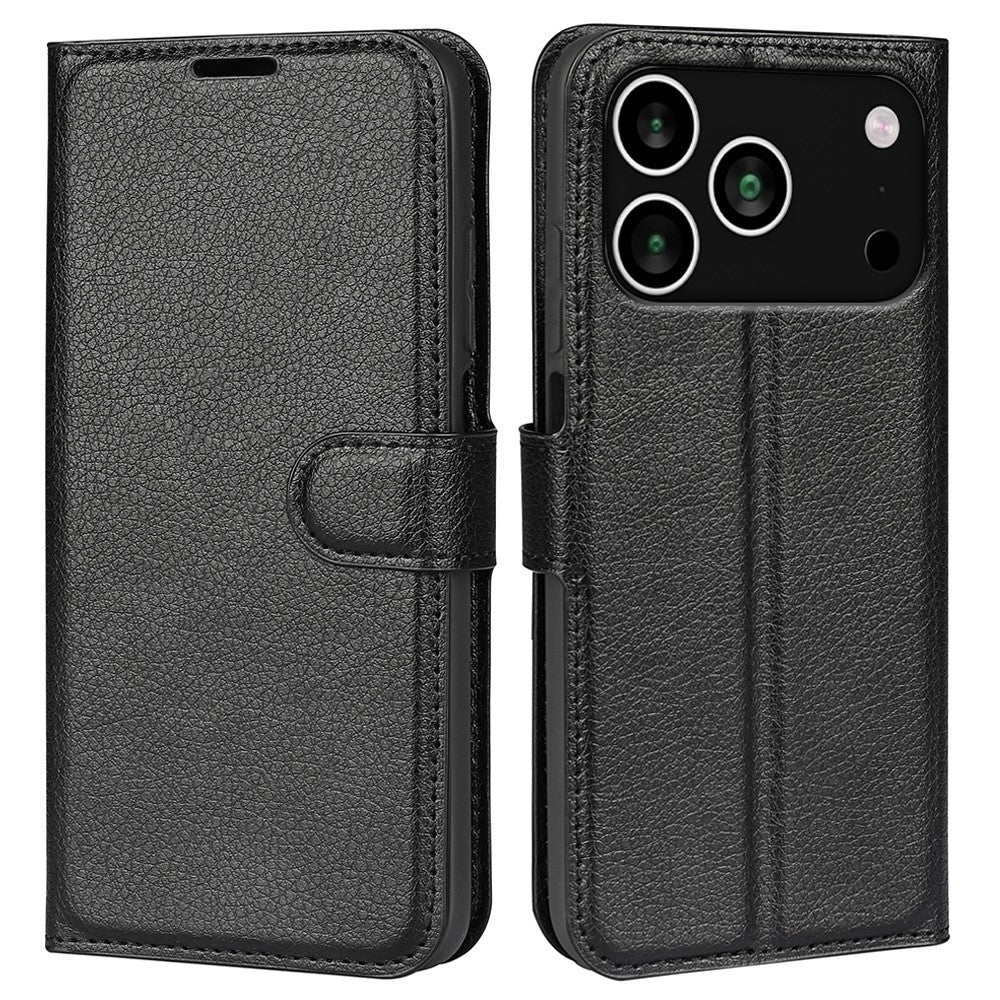 For iPhone 18 Pro Max / 17 Pro Max Case Litchi Texture Shockproof Leather Wallet Phone Cover