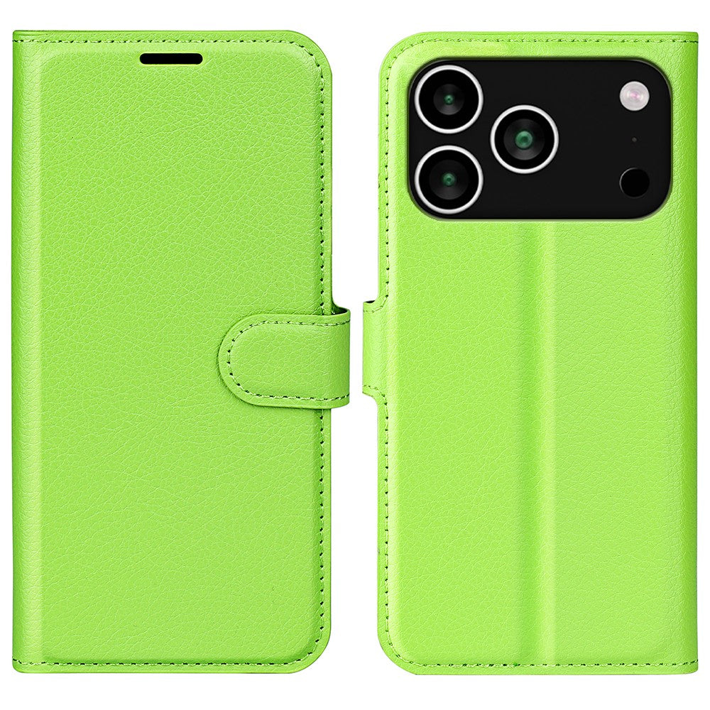 For iPhone 18 Pro / 17 Pro Case Litchi Texture Shockproof Leather Wallet Phone Cover