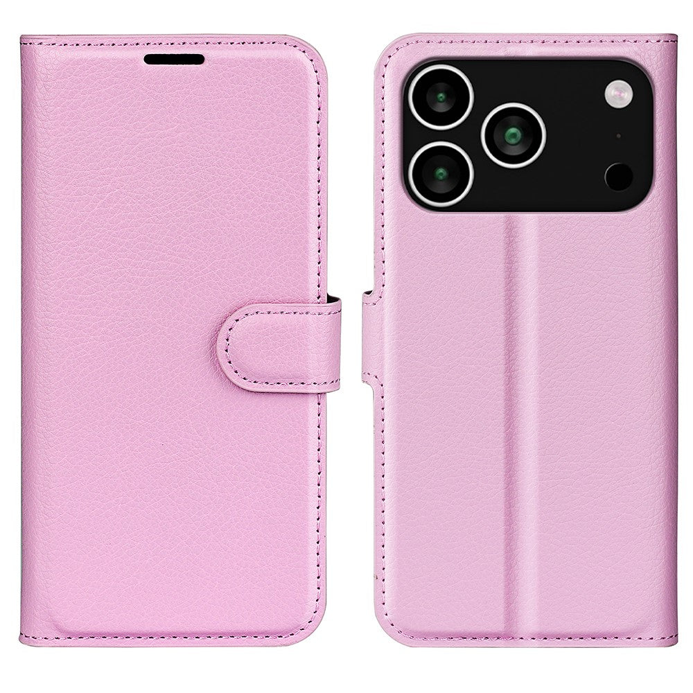 For iPhone 18 Pro / 17 Pro Case Litchi Texture Shockproof Leather Wallet Phone Cover