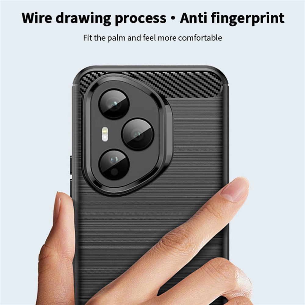 MOFI For Honor 400 Pro 5G (Global) Back Cover  Brushed Texture Carbon Fiber Soft TPU Case