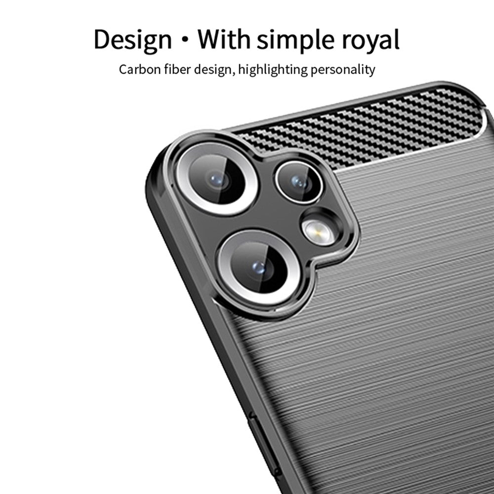 MOFI For Nothing CMF Phone 2 Pro Back Cover  Brushed Texture Carbon Fiber Soft TPU Case