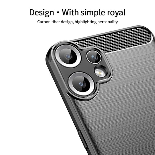 MOFI For Nothing CMF Phone 2 Pro Back Cover  Brushed Texture Carbon Fiber Soft TPU Case