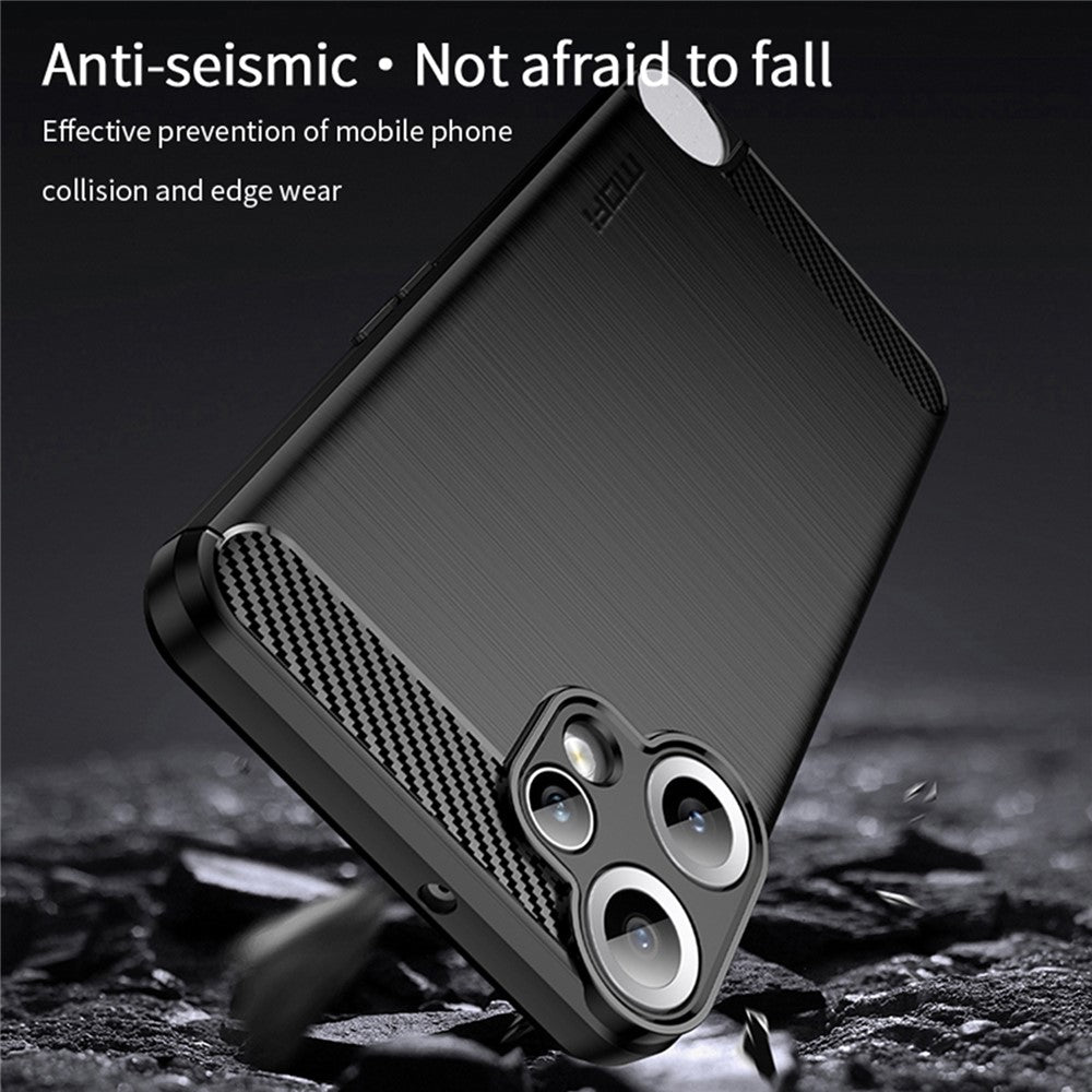 MOFI For Nothing CMF Phone 2 Pro Back Cover  Brushed Texture Carbon Fiber Soft TPU Case