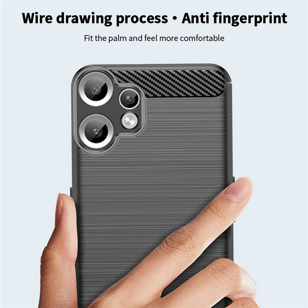 MOFI For Nothing CMF Phone 2 Pro Back Cover  Brushed Texture Carbon Fiber Soft TPU Case