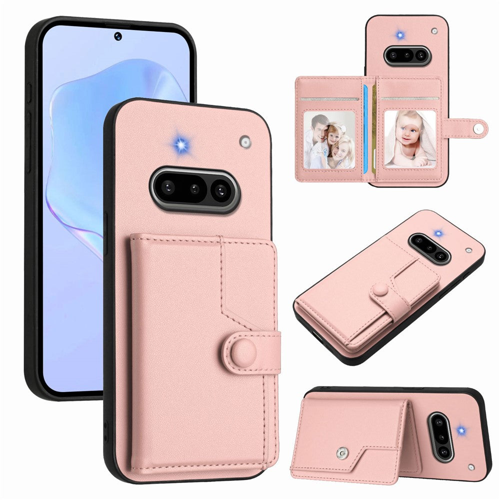 Nothing Phone (3a) Wallet-Handyhülle – RFID-Blockierend, mit Kartenhalter & Ständer, aus TPU & PU-Leder