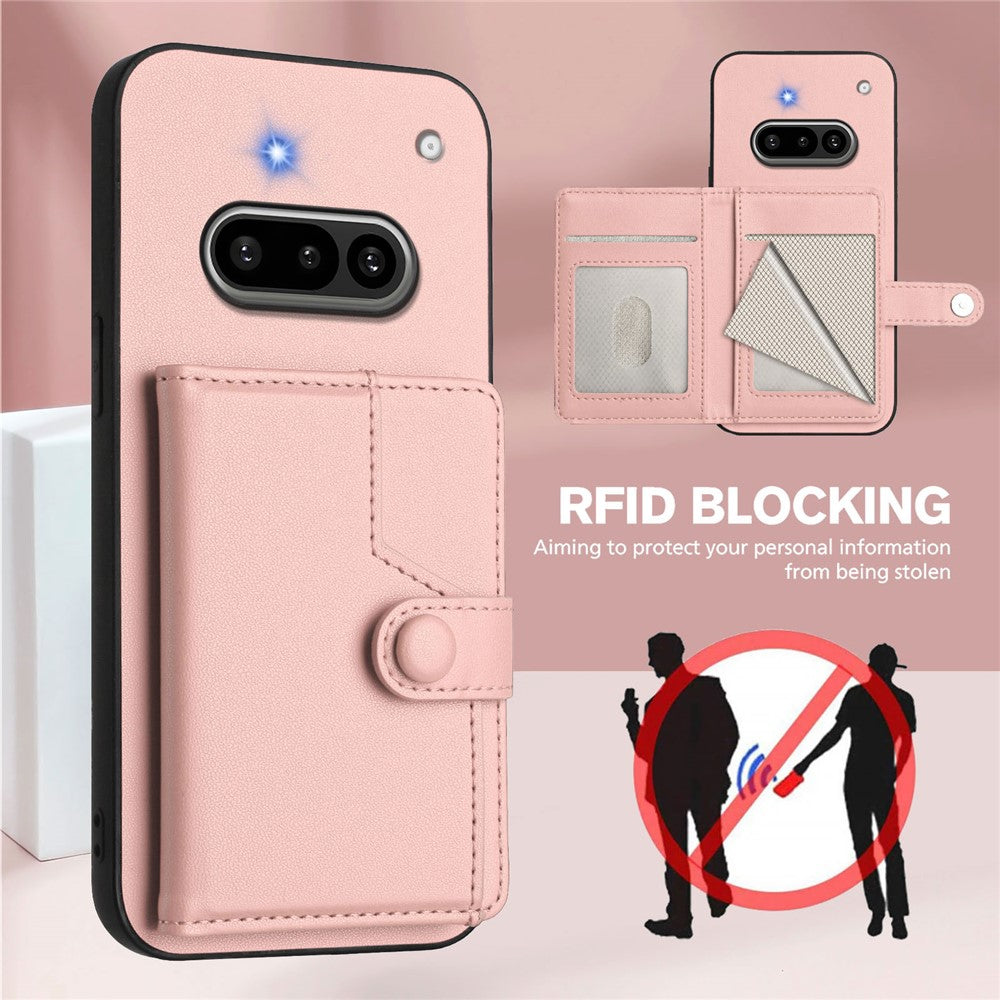 Nothing Phone (3a) Wallet-Handyhülle – RFID-Blockierend, mit Kartenhalter & Ständer, aus TPU & PU-Leder