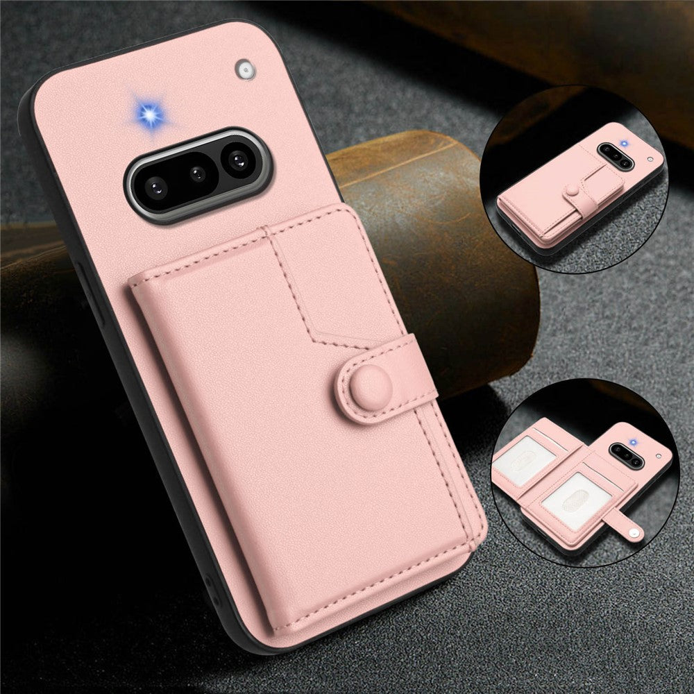 Nothing Phone (3a) Wallet-Handyhülle – RFID-Blockierend, mit Kartenhalter & Ständer, aus TPU & PU-Leder