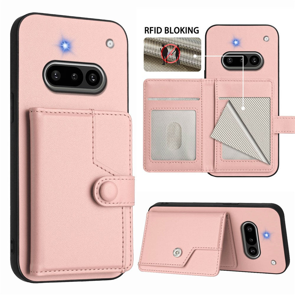 Nothing Phone (3a) Wallet-Handyhülle – RFID-Blockierend, mit Kartenhalter & Ständer, aus TPU & PU-Leder