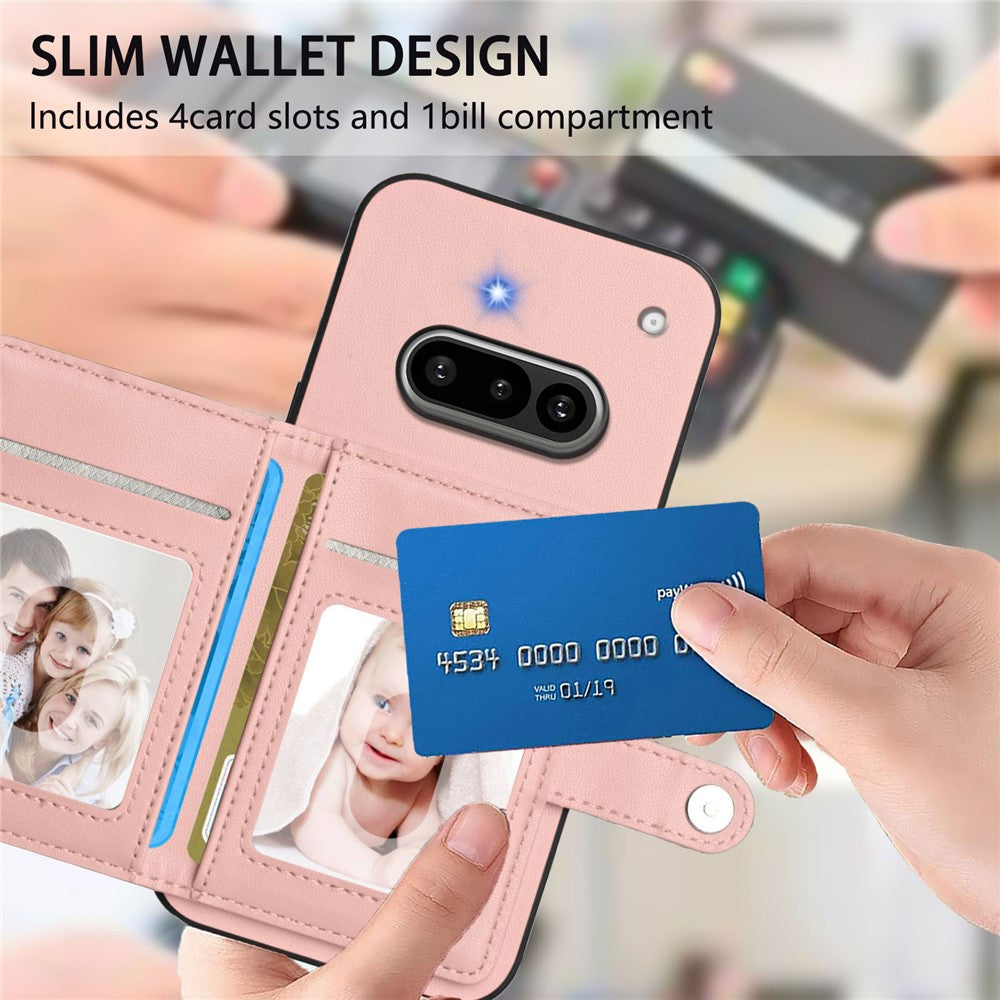 Nothing Phone (3a) Wallet-Handyhülle – RFID-Blockierend, mit Kartenhalter & Ständer, aus TPU & PU-Leder