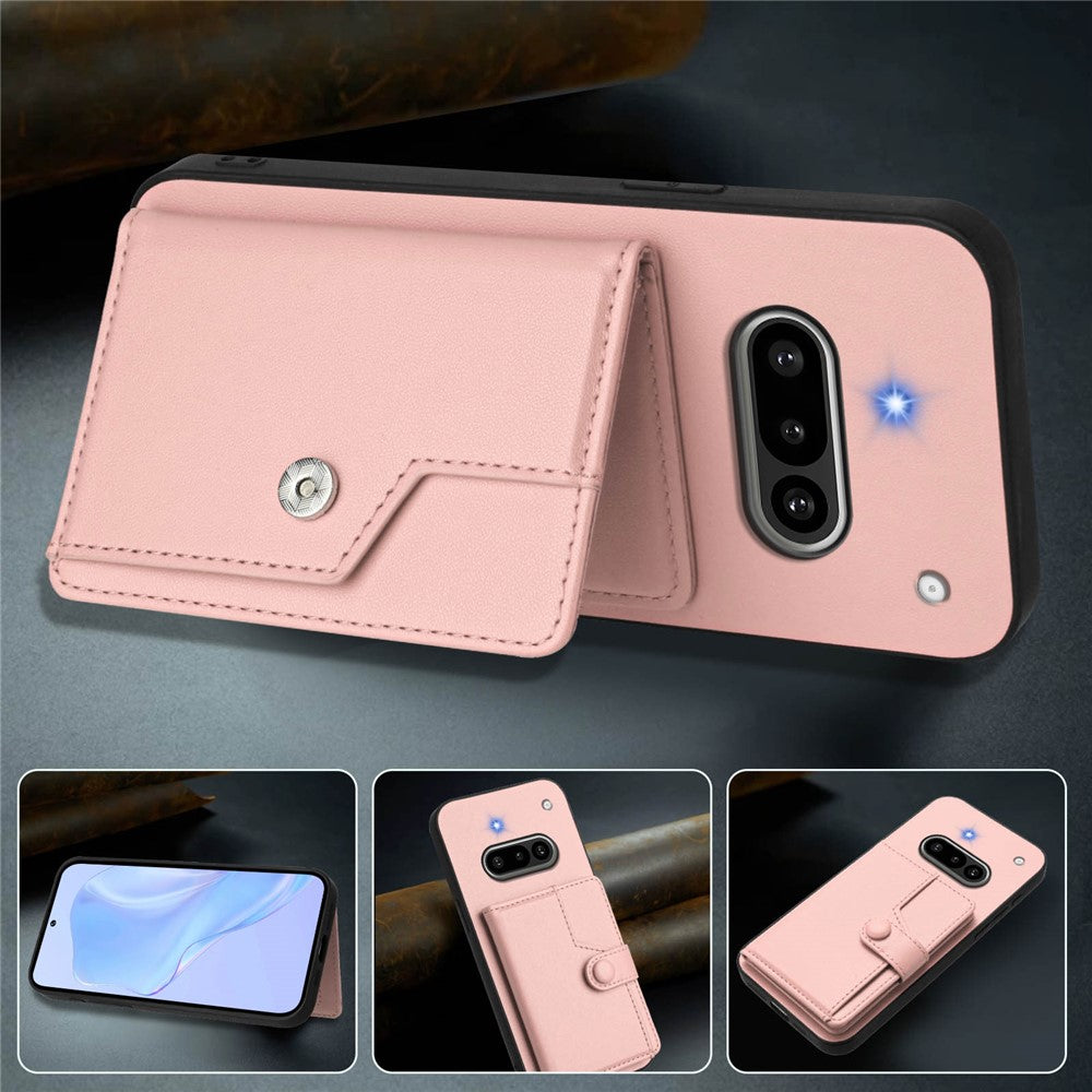 Nothing Phone (3a) Wallet-Handyhülle – RFID-Blockierend, mit Kartenhalter & Ständer, aus TPU & PU-Leder