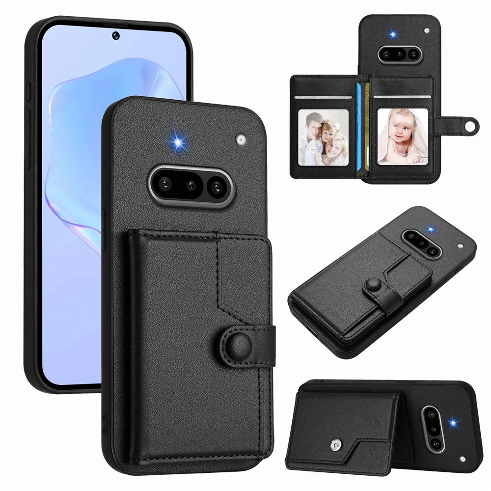 Nothing Phone (3a) Wallet-Handyhülle – RFID-Blockierend, mit Kartenhalter & Ständer, aus TPU & PU-Leder