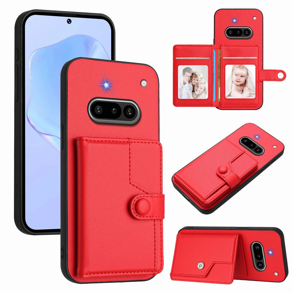 Nothing Phone (3a) Wallet-Handyhülle – RFID-Blockierend, mit Kartenhalter & Ständer, aus TPU & PU-Leder