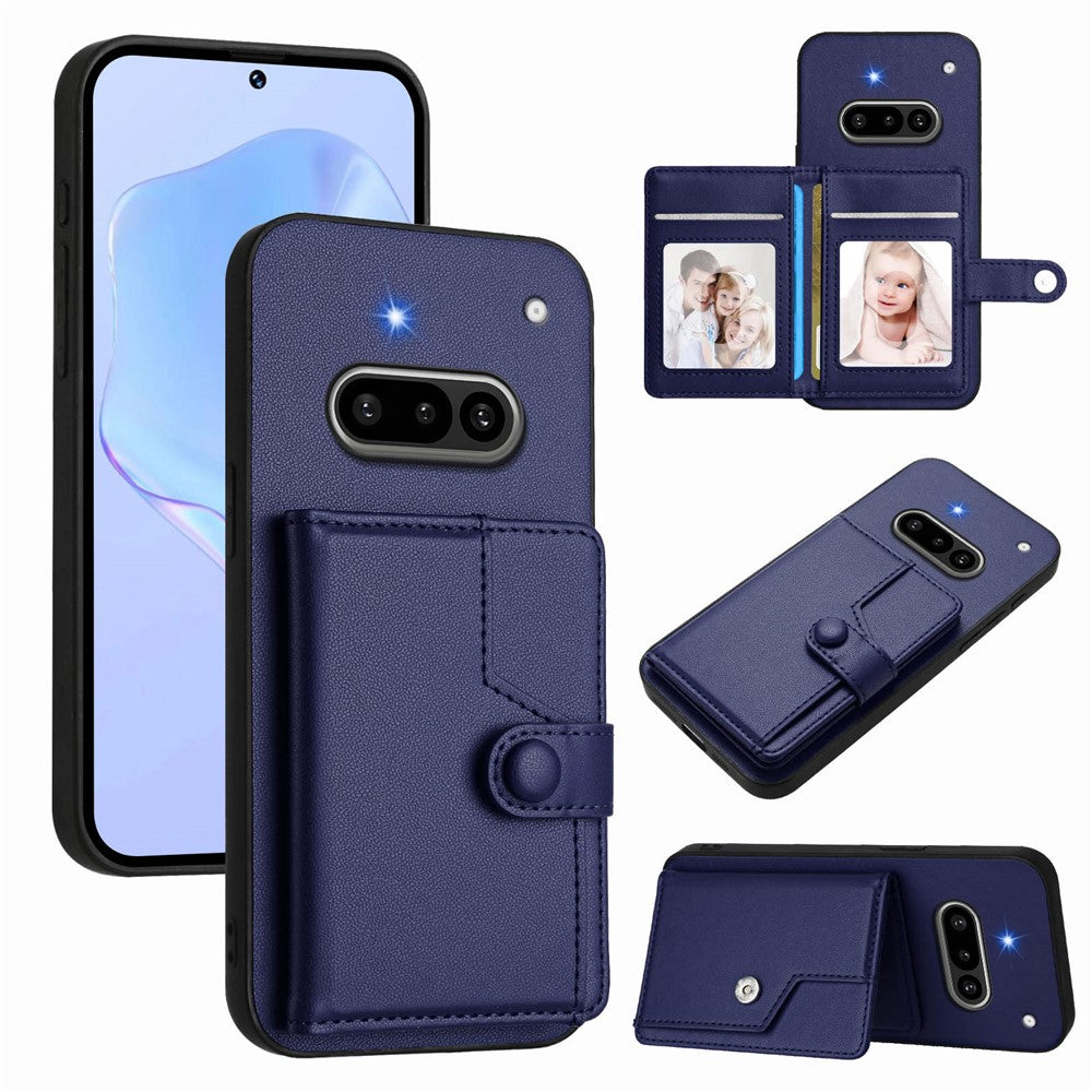 Nothing Phone (3a) Wallet-Handyhülle – RFID-Blockierend, mit Kartenhalter & Ständer, aus TPU & PU-Leder
