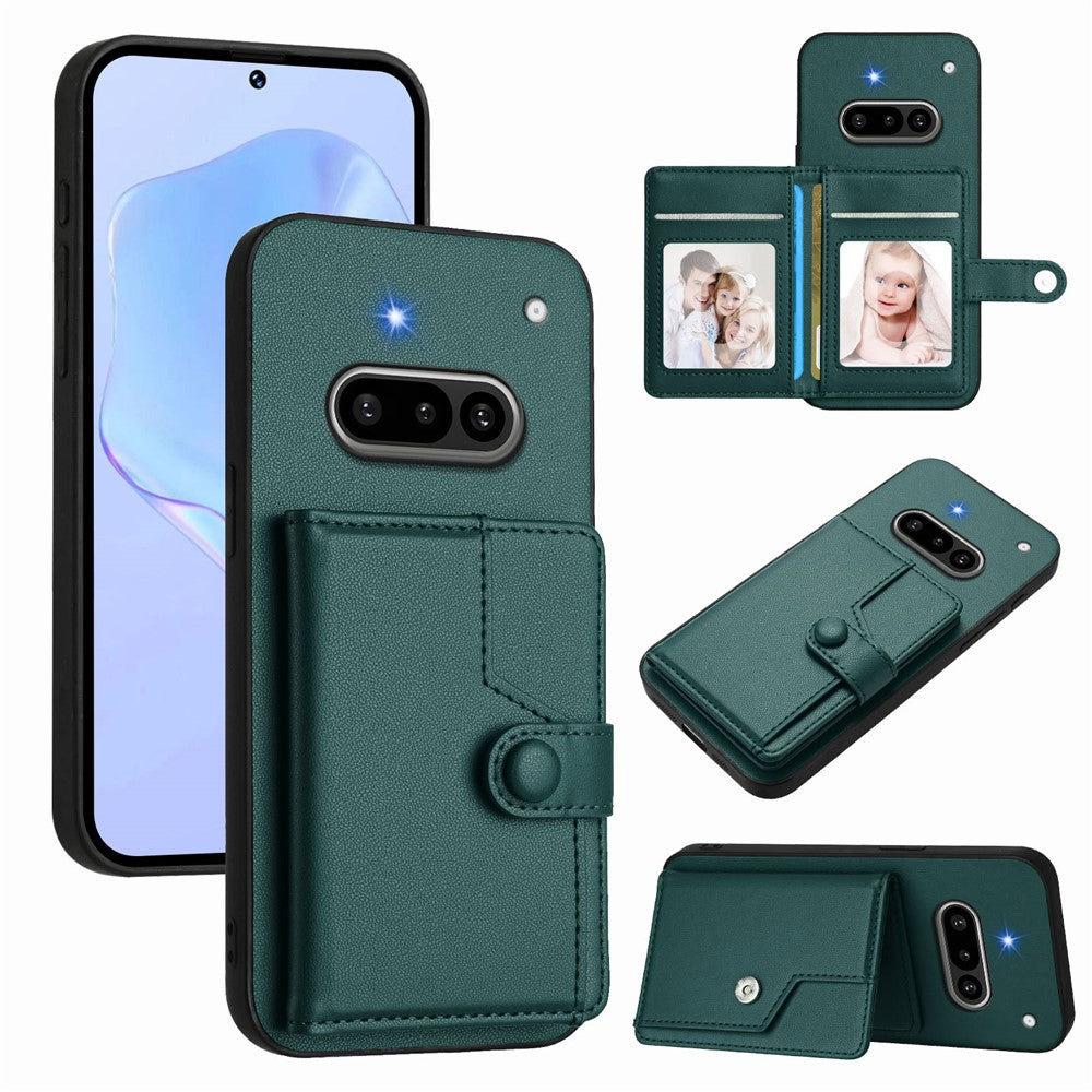 Nothing Phone (3a) Wallet-Handyhülle – RFID-Blockierend, mit Kartenhalter & Ständer, aus TPU & PU-Leder
