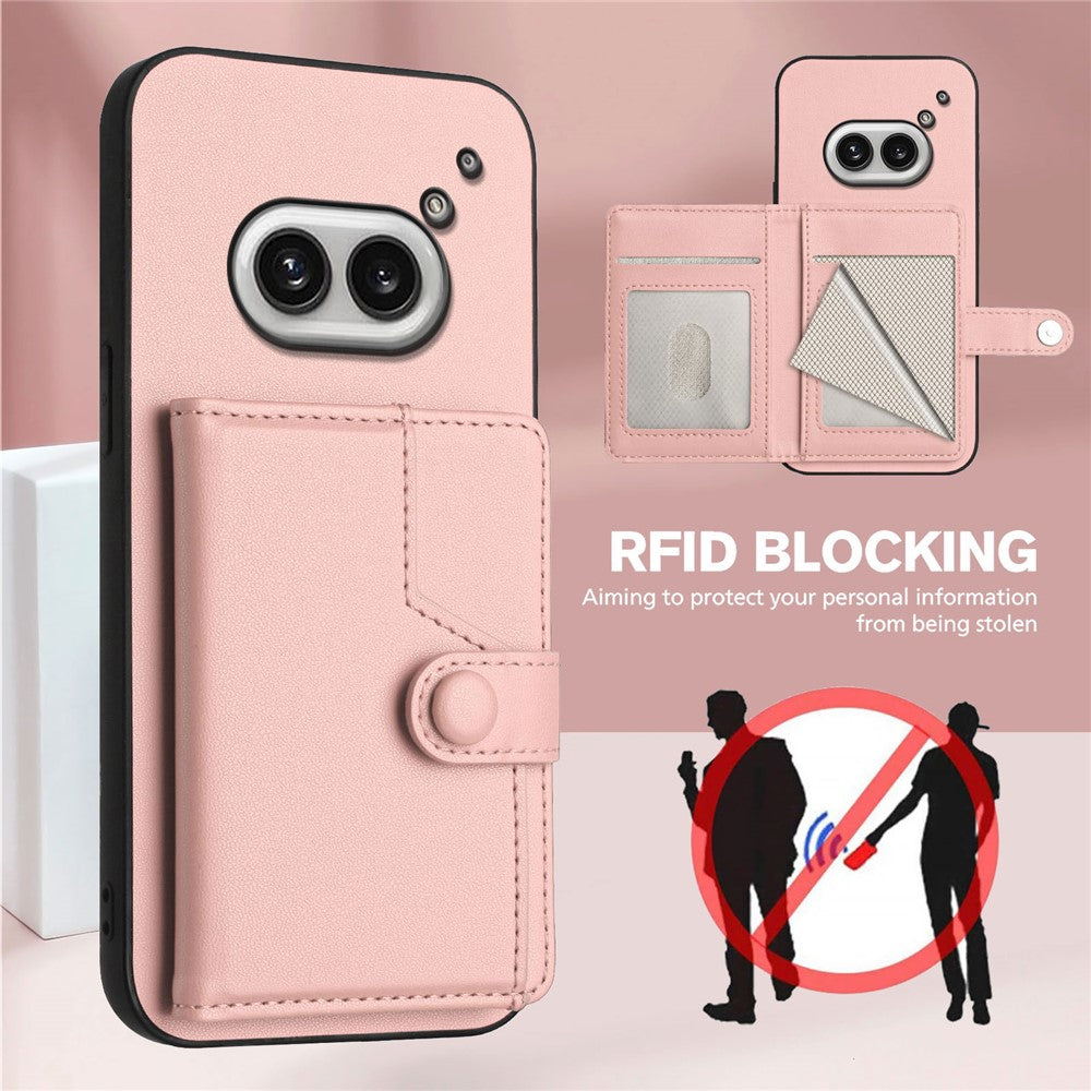 Nothing Phone (2a) Wallet-Handyhülle – RFID-Blockierend, mit Kartenhalter & Ständer, aus TPU & PU-Leder