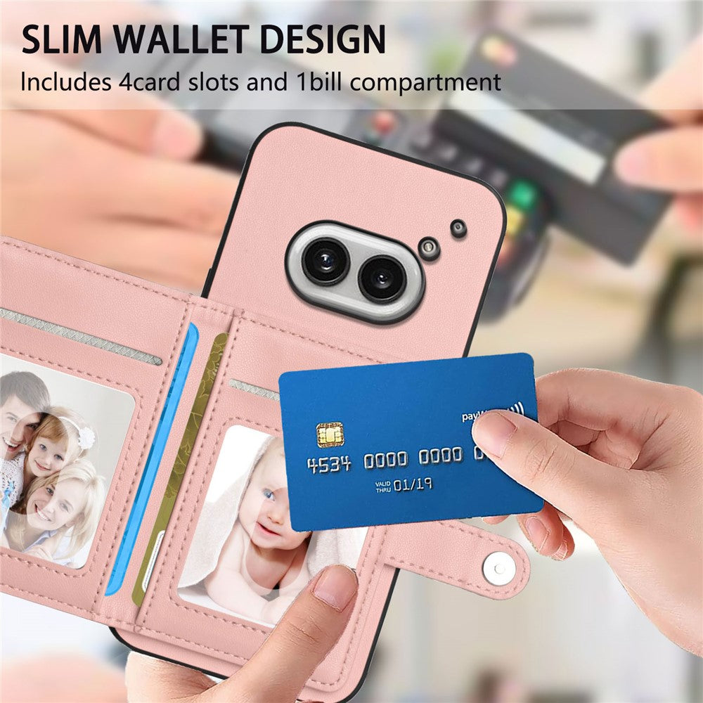 Nothing Phone (2a) Wallet-Handyhülle – RFID-Blockierend, mit Kartenhalter & Ständer, aus TPU & PU-Leder