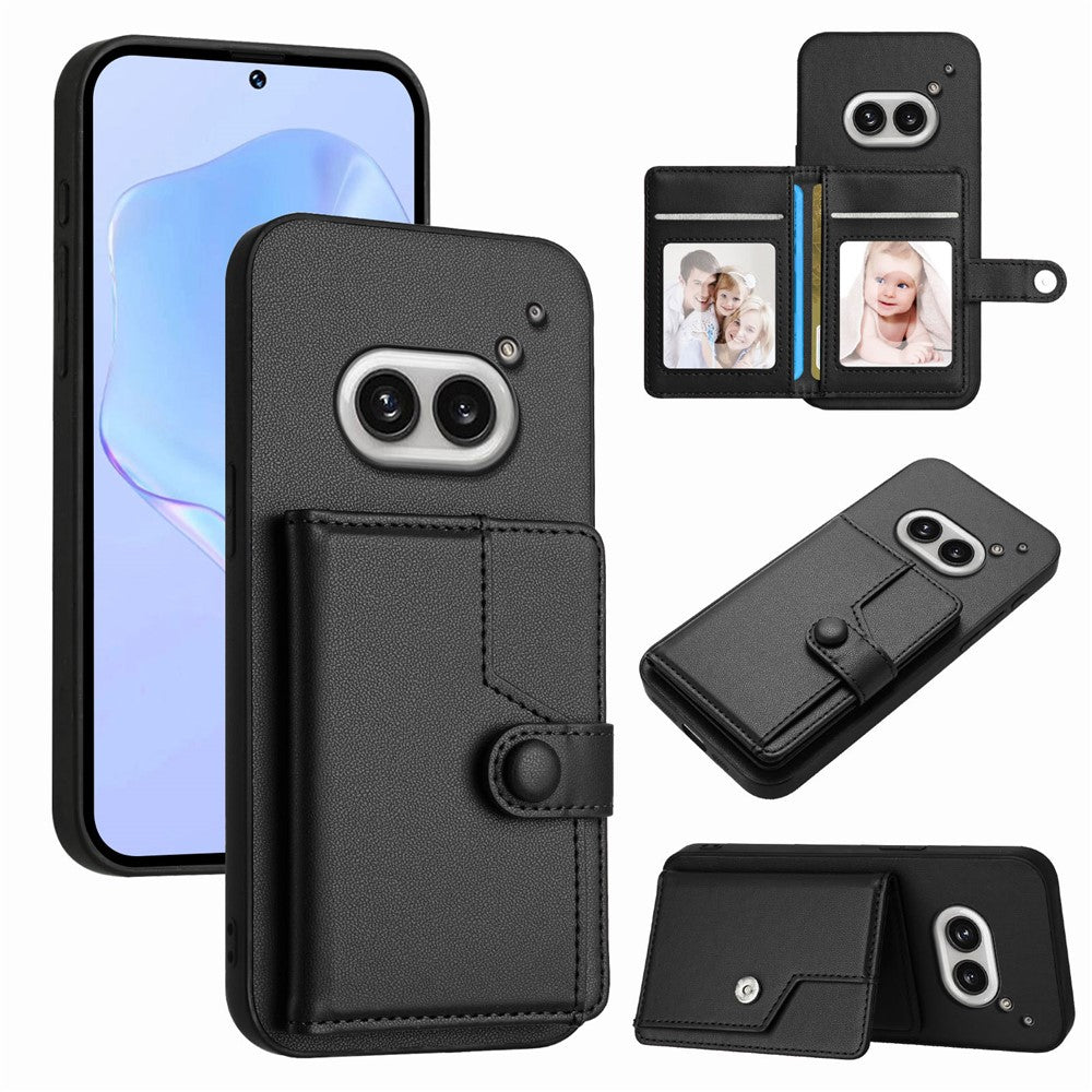 Nothing Phone (2a) Wallet-Handyhülle – RFID-Blockierend, mit Kartenhalter & Ständer, aus TPU & PU-Leder