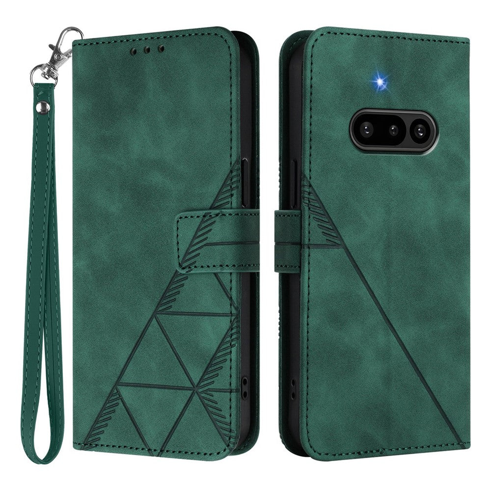 Nothing Phone (3a) Handyhülle – Aus Leder, mit Handschlaufe & Brieftaschenständer