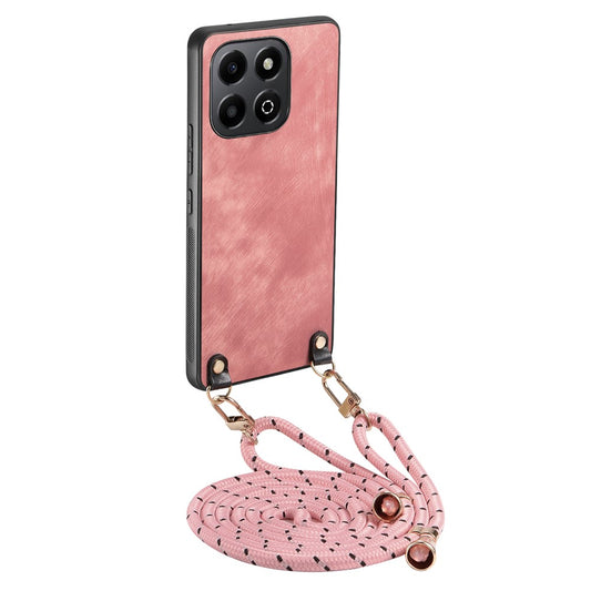 Honor X6b 4G Handyhülle – Retro-Leder- mit verstellbarem Riemen