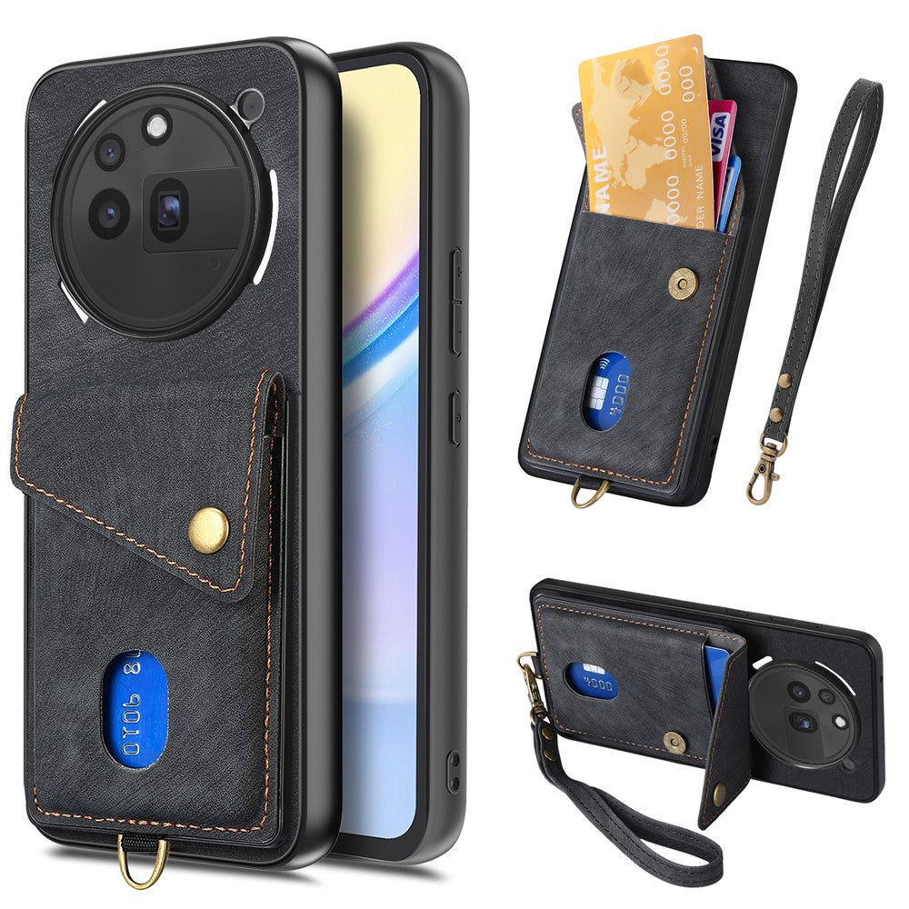 For Nothing Phone (3a) Pro Case with Card Holder Kickstand Leather Phone Back Cover