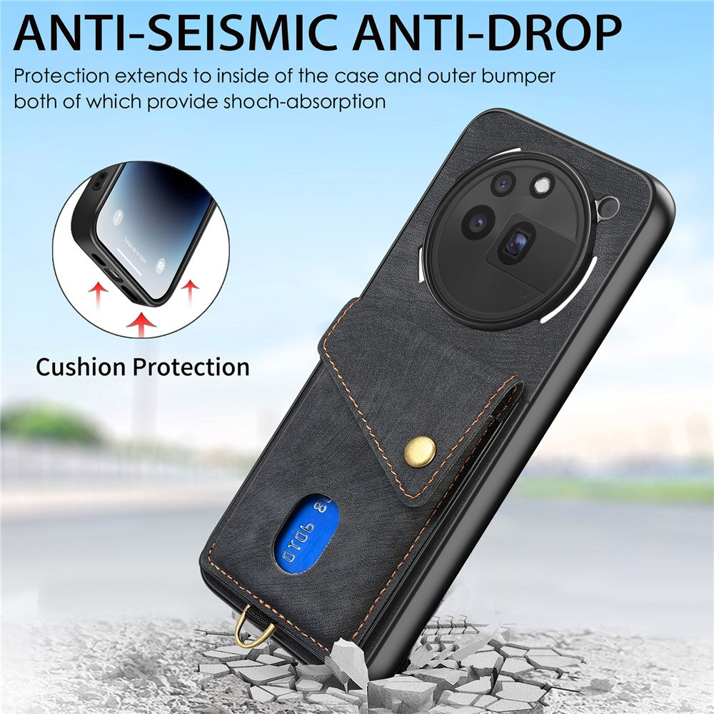 For Nothing Phone (3a) Pro Case with Card Holder Kickstand Leather Phone Back Cover