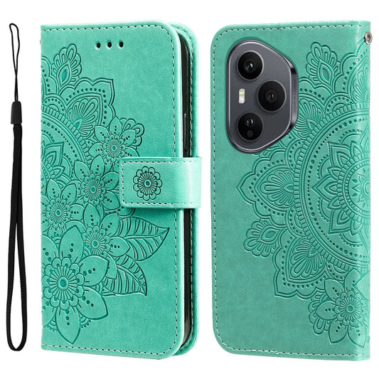 Honor 400 Pro 5G (Global) Handyhülle – mit Blumenmuster, PU-Leder, Brieftaschenständer