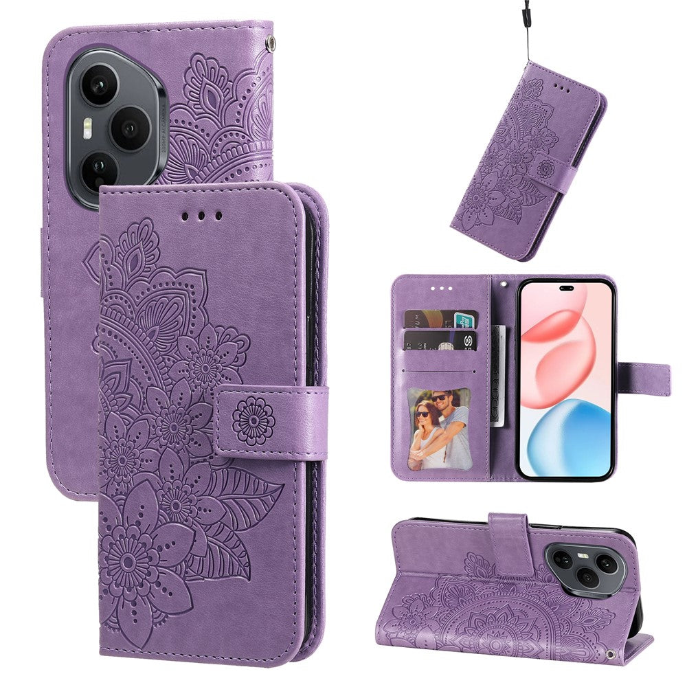For Honor 400 Pro 5G (Global) Case Floral Pattern PU Leather Wallet Stand Phone Cover