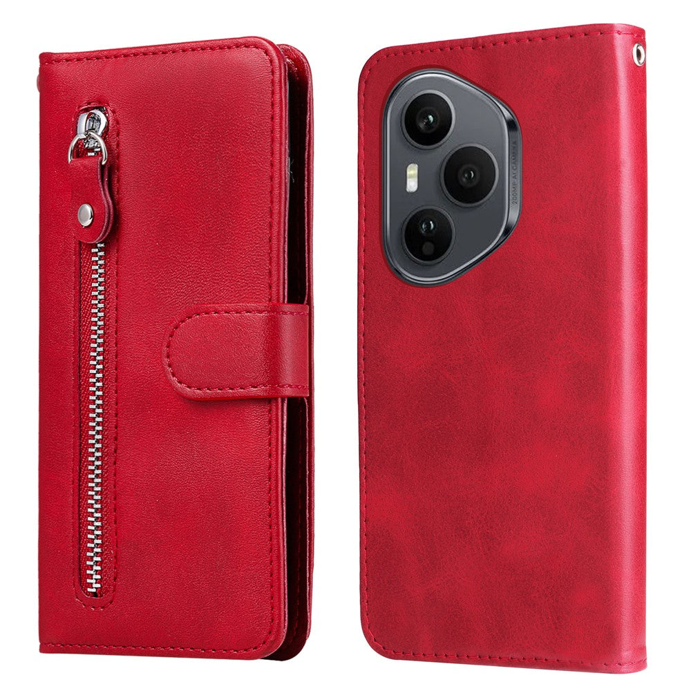 For Honor 400 Pro 5G (Global) PU Leather Cases with Zipper Pocket Wallet Phone Cover Stand