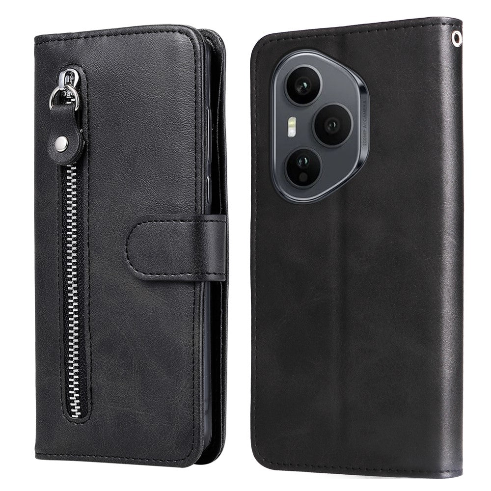For Honor 400 Pro 5G (Global) PU Leather Cases with Zipper Pocket Wallet Phone Cover Stand