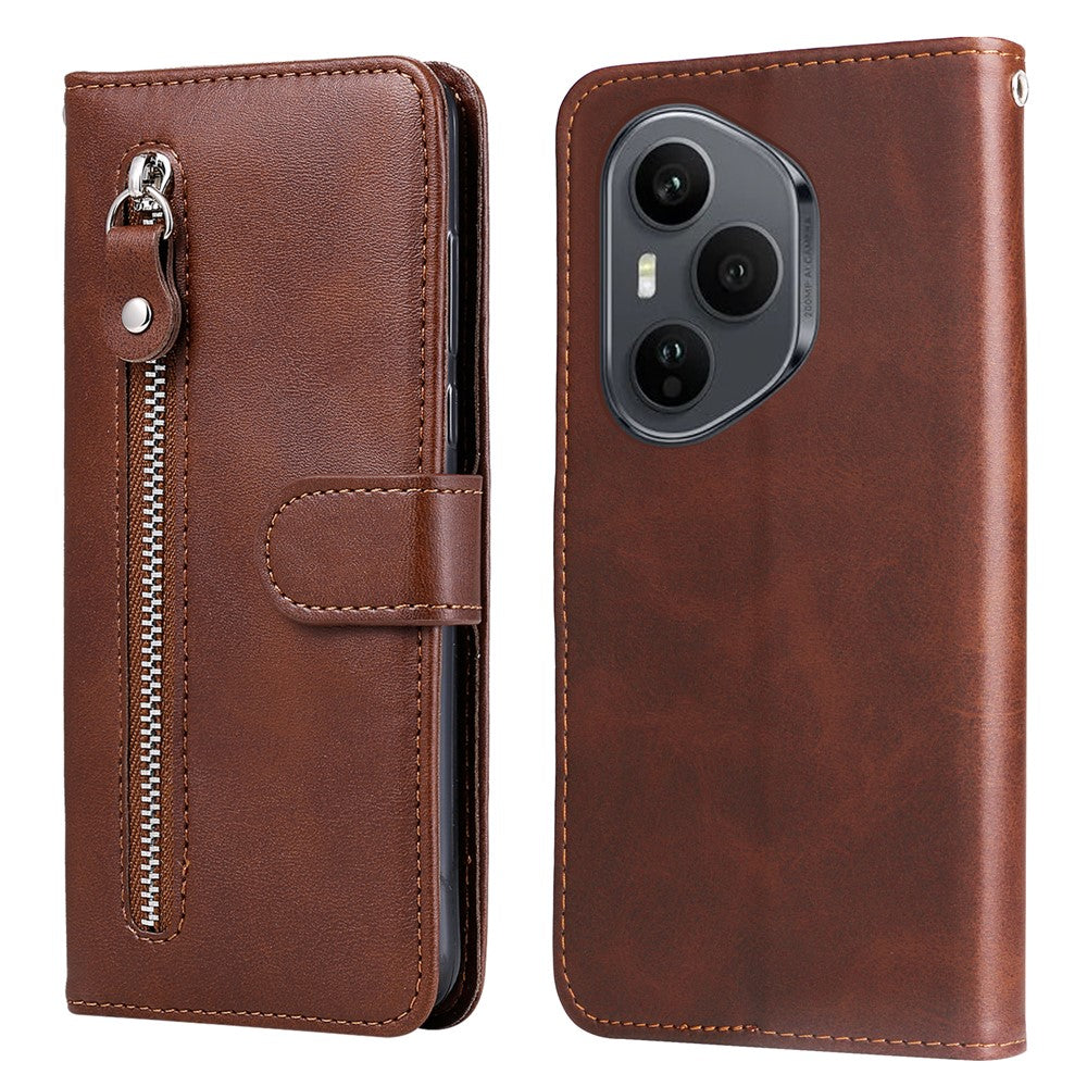 For Honor 400 Pro 5G (Global) PU Leather Cases with Zipper Pocket Wallet Phone Cover Stand
