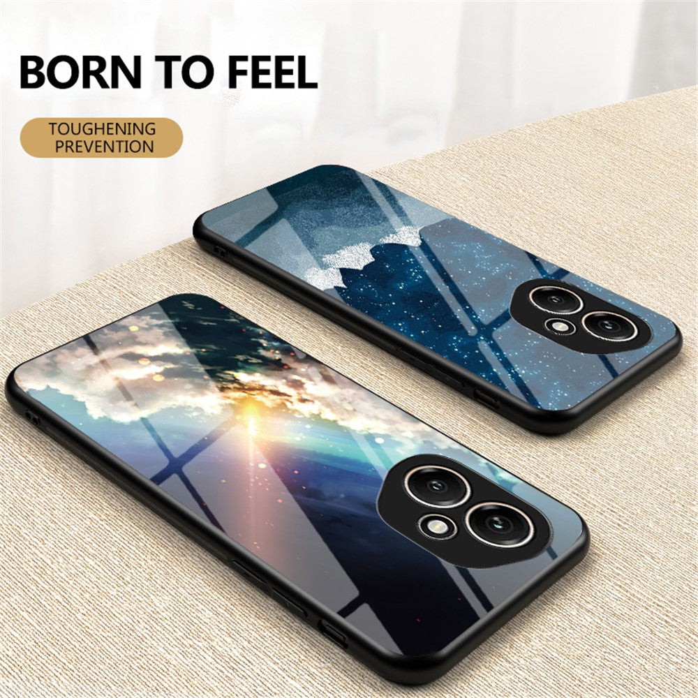 For Honor 400 5G (Global) Case Starry Sky Pattern Tempered Glass Phone Cover