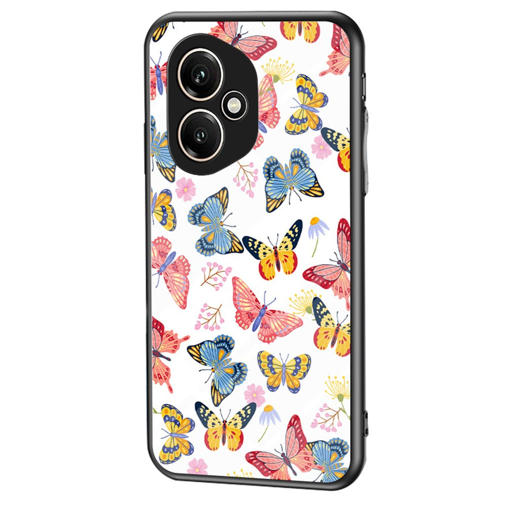 Honor 400 5G (Global) Handyhülle – Aus TPU & gehärtetem Glas, mit Schmetterlingsmuster