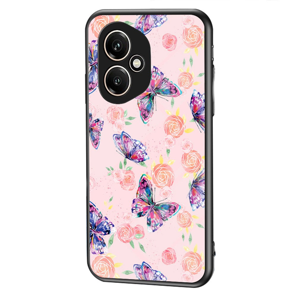 Honor 400 5G (Global) Handyhülle – Aus TPU & gehärtetem Glas, mit Schmetterlingsmuster