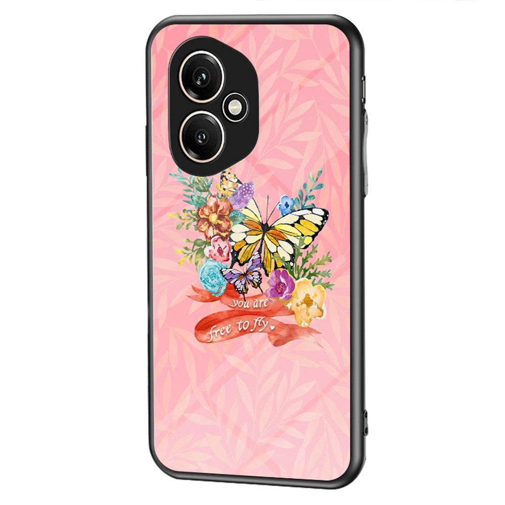 Honor 400 5G (Global) Handyhülle – Aus TPU & gehärtetem Glas, mit Schmetterlingsmuster