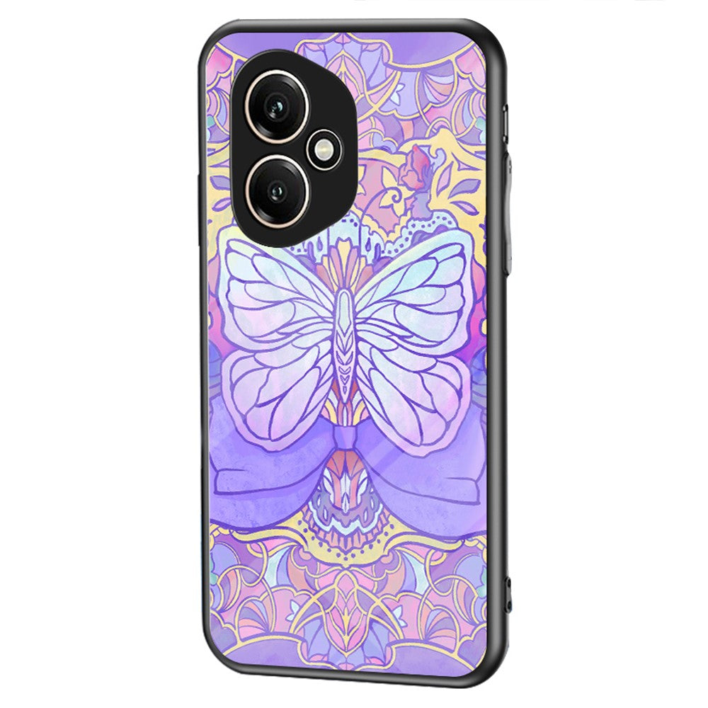 Honor 400 5G (Global) Handyhülle – Aus TPU & gehärtetem Glas, mit Schmetterlingsmuster